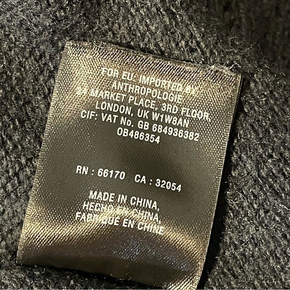 Anthropologie Knitted and Knotted Size S Navy Cardigan Cotton Cashmere Blend - Picture 4 of 6